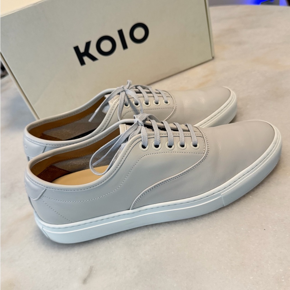 KOIO Men’s Portofino Low-Top Leather Sneakers in Sandstone